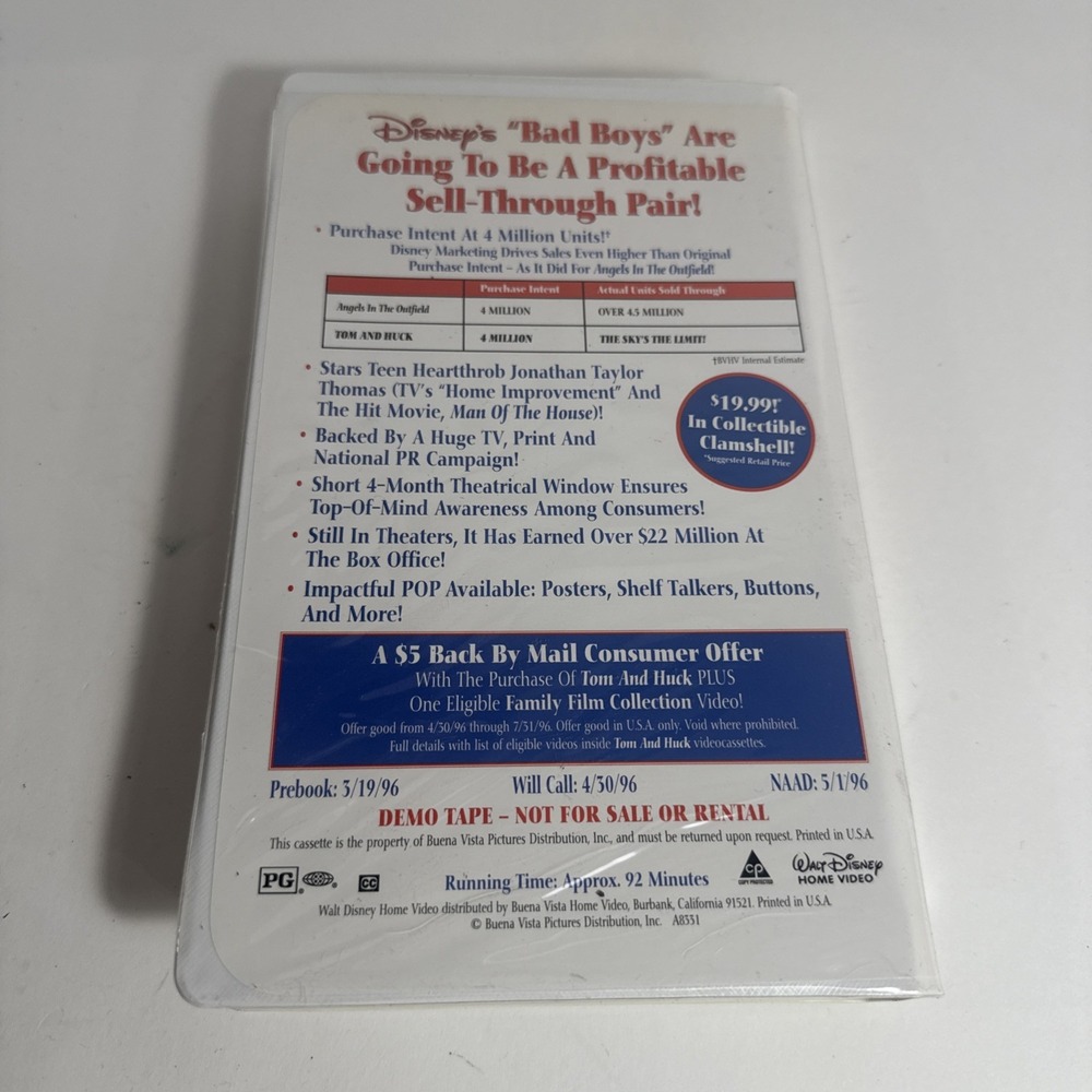 Disney Tom and Huck VHS Tape  Clamshell Demo‎ / Screener - Picture 5 of 5